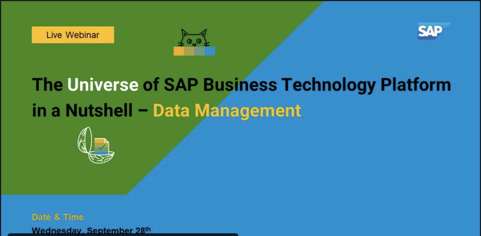 The Universe of SAP Business Technology Platform in a Nutshell Data